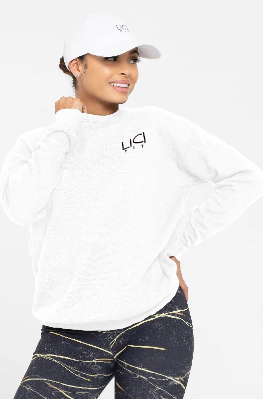 White LiCi Fleece Crewneck